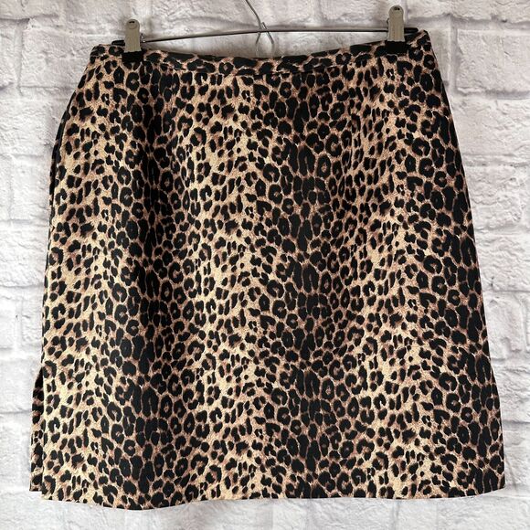 Vintage David Paul NY Leopard Print Above The Knee Pencil Skirt Size 10 Y2K 90's - Picture 1 of 9
